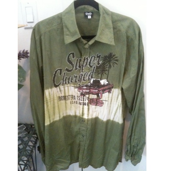 DOLCE AND GABBANA Mens RETRO RARE Shirt Top L D&G - Picture 1 of 7